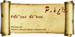 Pécsi Ákos névjegykártya