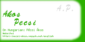 akos pecsi business card
